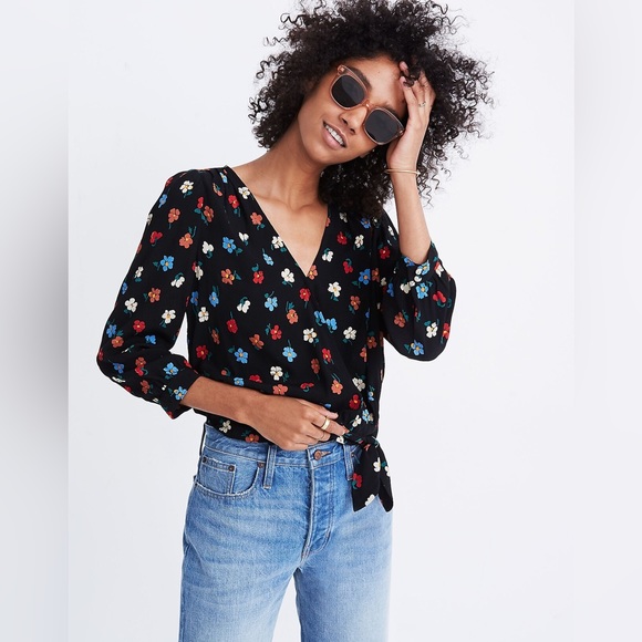 Madewell Floral Wrap Top - Picture 1 of 7